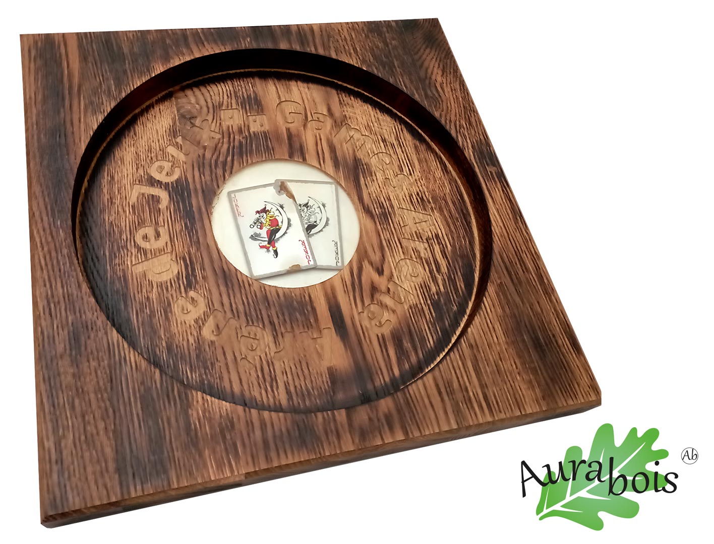 Piste de jeu de dés en bois "Arène Vintage" Chêne massif - 6 dés inclus 1 Piste de jeu de dés Arène vintage en chêne massif huilé avec 6 dés