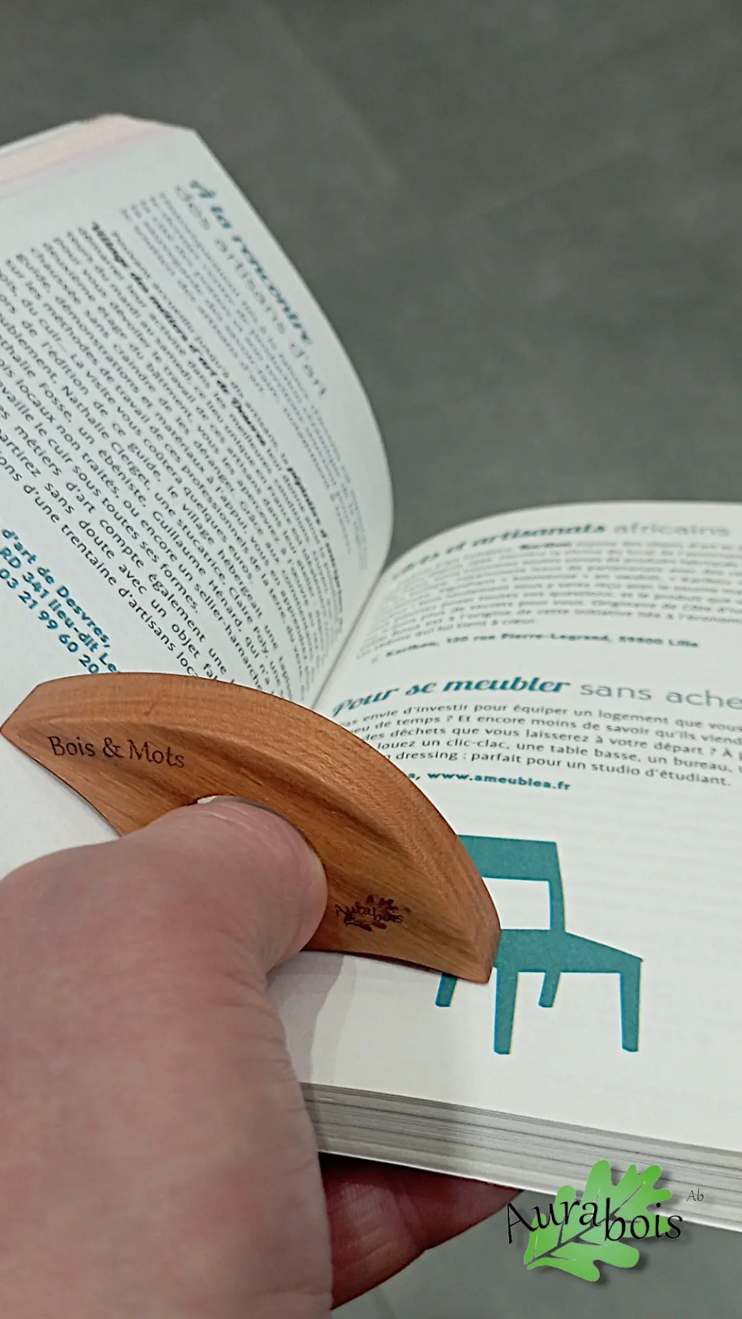 Bague de lecture en bois de merisier D20mm 1 Bague de lecture pour le confort en une seule main.