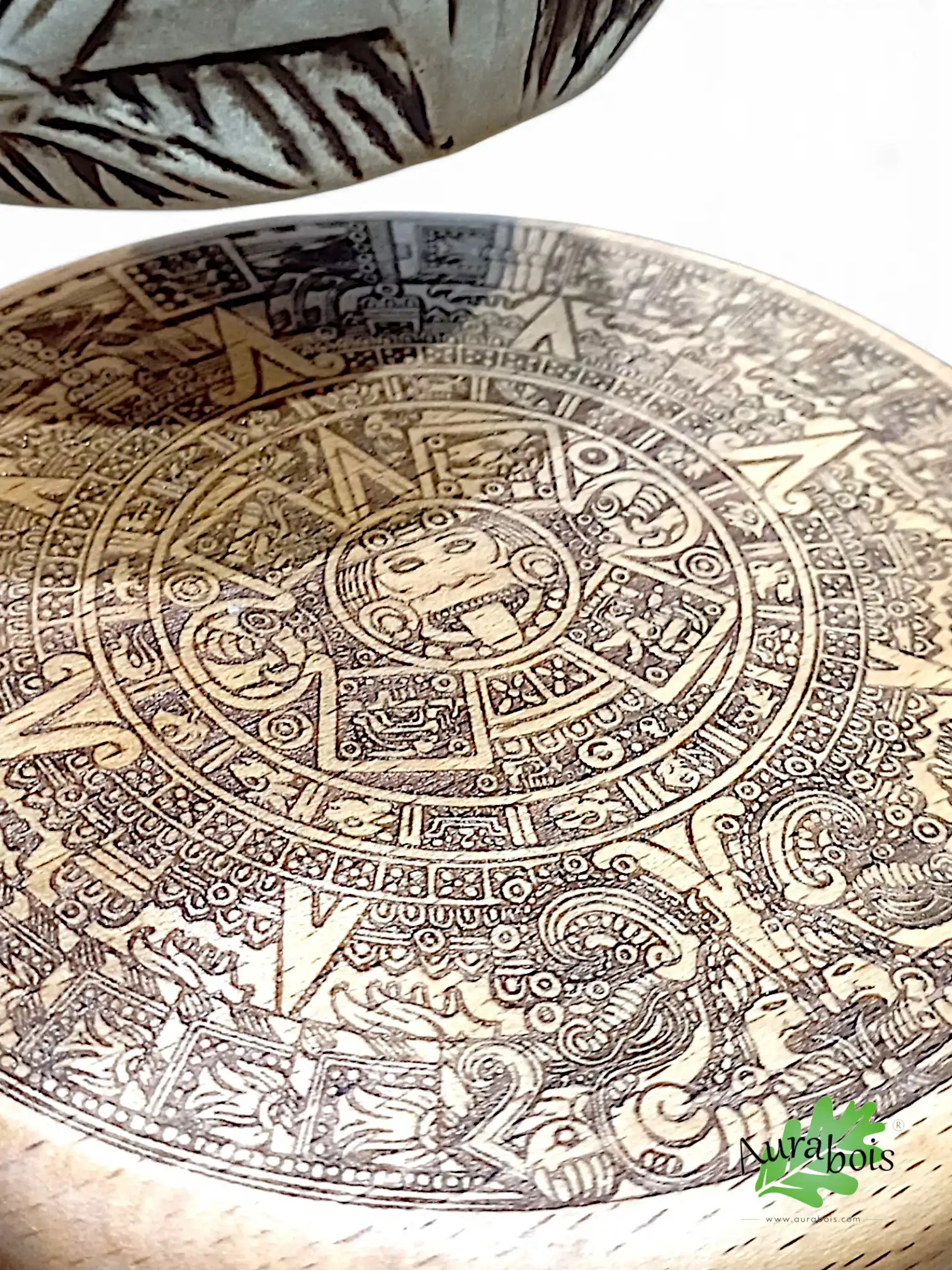 Dessous de plat en bois de hêtre massif – Calendrier Maya gravé au laser 3 Dessous de plat en hêtre massif